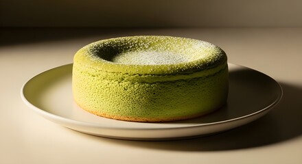 Matcha Soufflé Cheesecake Studio Photography