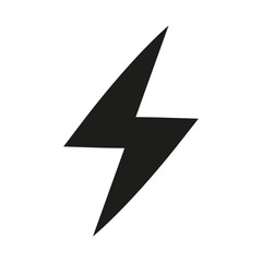 Lightning bolt icon. Electric energy symbol. Power fast Vector sign. Warning weather element.