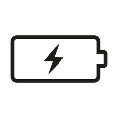 Battery charge icon. Power level symbol. Energy storage Vector sign. Outline technology element.