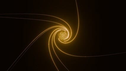 光の線が渦を巻いて中心に吸い込まれる幻想的な背景。儚い魔法の光のイラスト