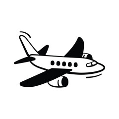 An icon of airplane representing modern aviation and air transport.
