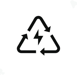 Minimalist solid black line icon of a triangular recycling symbol made of three arrows forming a loop.