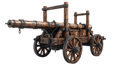 Fototapeta premium Ancient War Carriage Isolated on Transparent Background – Historical Battle Wagon PNG