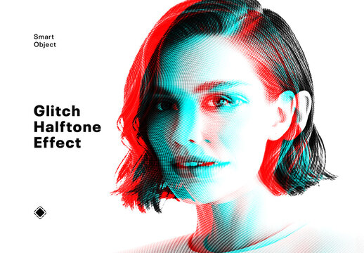 Glitch Halftone Photo Effect