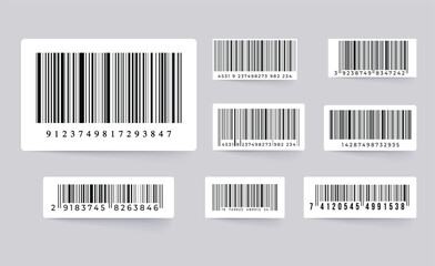 Barcode on white background. Vector illustration. Realistic Barcode Set on White Background | Product Label, Retail, and Scan Code Design Vector