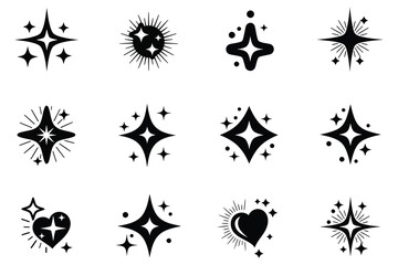 “Shiny Sparkle Icons — Star & Heart Set”