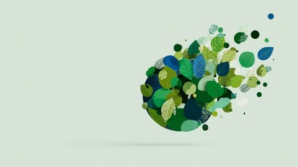 Minimalist glowing Earth with leaves and eco icons, Earth Day sustainability awareness visual