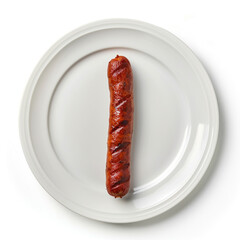 Grilled hot dog isolated on white background, showcasing its appetizing char marks and plump shape, ready to be enjoyed as a classic american treat