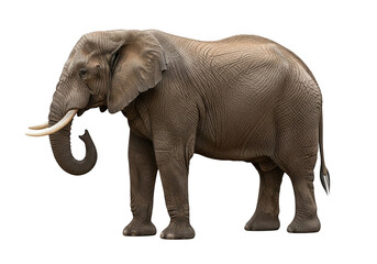 Obraz premium African elephant standing majestic isolated on transparent background