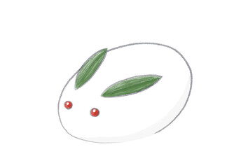 シンプルで優しい雰囲気の雪うさぎイラスト（正月・冬モチーフ）