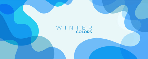 Winter theme abstract background. Blue colored gradient waves for Winter season creative graphic design. Vector illustration.