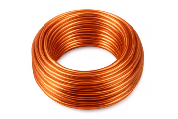 Copper wire coil for electrical energy conductivity