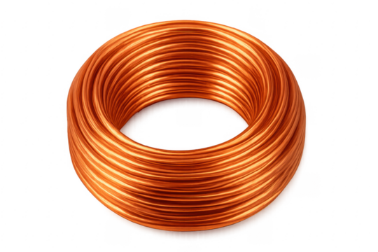 Copper wire coil for electrical energy conductivity