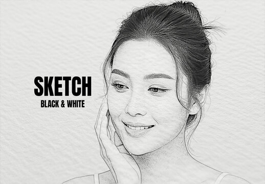 Black & White Pencil Sketch Photo Effect