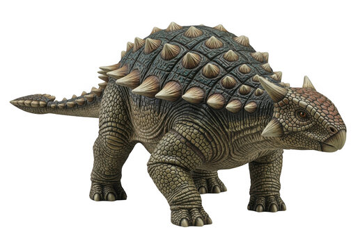 Detailed ankylosaurus dinosaur model isolated on transparent background