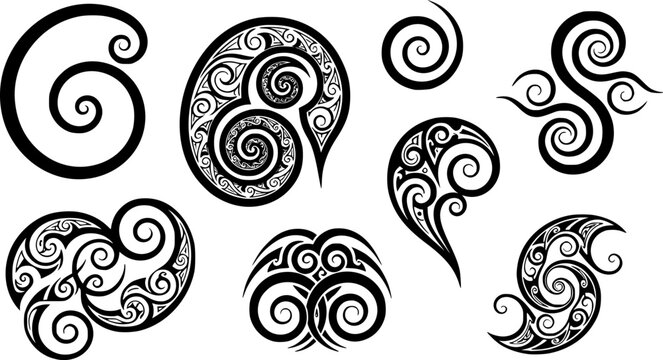 Maori Koru Seamless Pattern
