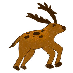 PNG-Christmas-deer-Color Pencil