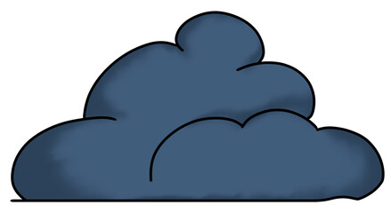 Dark gray cloud representing rain, storm, or bad weather conditions.