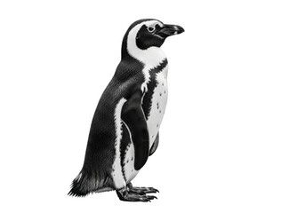 Obraz premium Majestic African penguin standing proudly black and white wildlife portrait isolated on transparent background