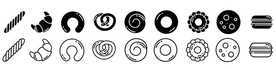 Cake icon vector set. dessert illustration sign collection. sweet symbol. Birthday logo. Bakery web icons.