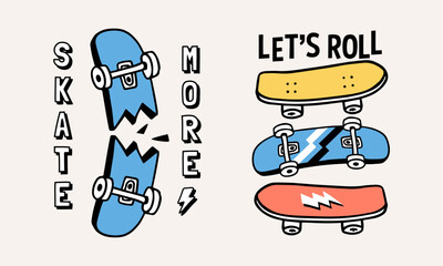 Skateboard illustration. Vector graphic for t-shirt prints, posters, and other uses.  © cddesign.co