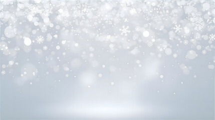 Abstract winter scene with falling snowflakes and soft, blurred lights, creating a festive atmosphere.