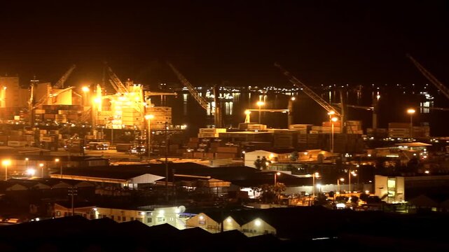 PORT OF LUANDA, NIGHT LIGHTS, ANGOLA 