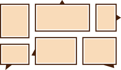 Collection of blank speech bubbles and text boxes