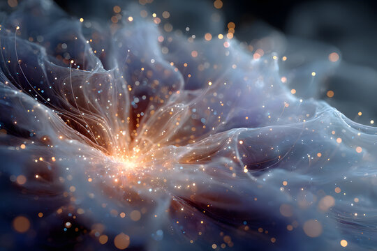 Person with fibromyalgia experiencing widespread pain and fatigue depicted as glowing points. Concept Chronic Pain, Fibromyalgia Awareness, Painful Symptoms, Invisible Illness,