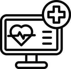 Obraz premium heart monitoring in outline style
