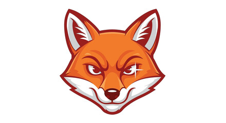 Obraz premium A detailed illustration of a cunning fox's head, showcasing its sharp features and intense gaze.