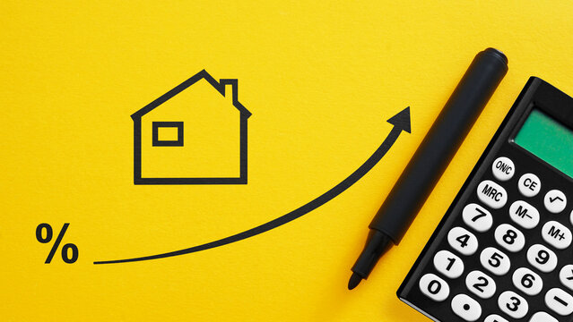 High mortgage interest rates as financial concept. Loan for housing, real estate