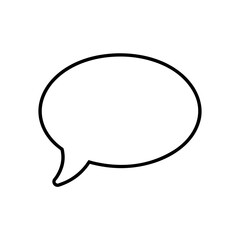 Fototapeta premium Simple outline of a speech bubble on a white background on transparent background