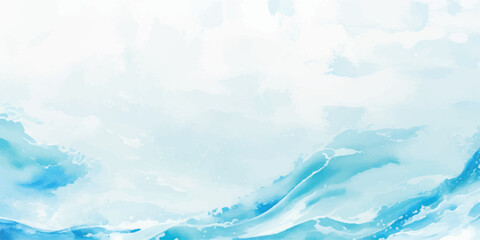 Abstract watercolor background with blue and white tones creating a serene and calming atmosphere perfect for use as a backdrop or texture