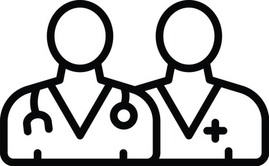 medical support team in outline style