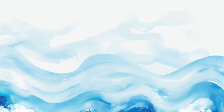 Abstract watercolor waves background blue gradient texture perfect for summer designs and creative projects