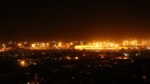 PORT OF LUANDA, NIGHT LIGHTS, ANGOLA 