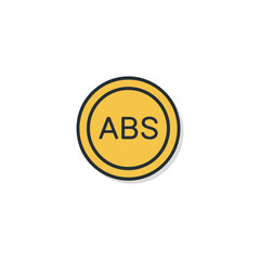 Car abs sign icon logo flat vector design