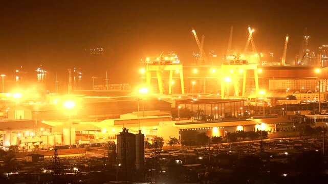 PORT OF LUANDA, NIGHT LIGHTS, ANGOLA 