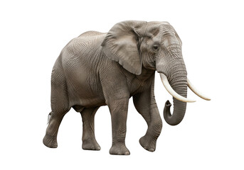 Fototapeta premium African elephant with tusks isolated on transparent background