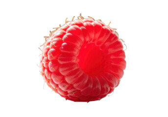 Single ripe raspberry isolated on transparent background