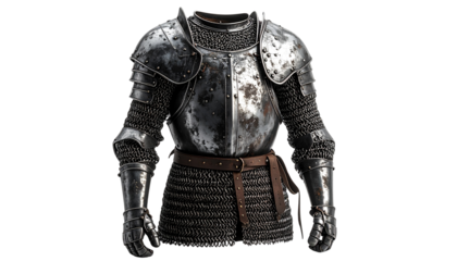 Ancient Soldier Armor and Protective Guards Isolated on Transparent Background – Historical War Gear PNG