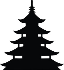 Pagoda tower vector icon