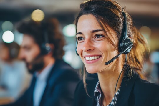 Legal Hotline Call Center: Woman in Office Providing Support and Client Service for Legal Advice