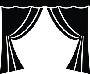 Simple curtain icon isolated graphic