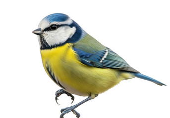 Blue tit bird isolated on transparent background