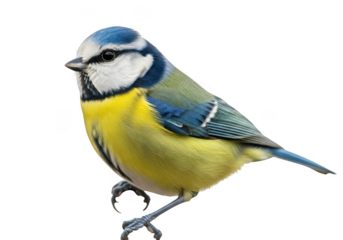 Blue tit bird isolated on transparent background