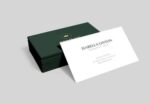 Minimal Green and White Corporate Organic Business Card Design