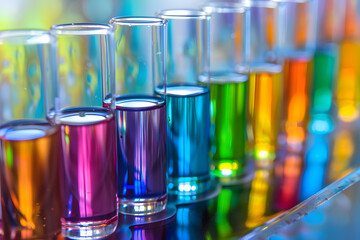 Colorful Liquids in Test Tubes Artistic Scientific Vibe