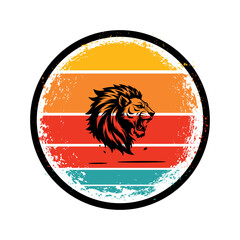 Creative logo for T-shirt with Nice sunset and animal, Logo for T shirt Design